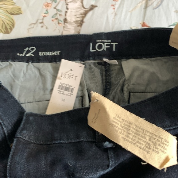 Loft ON TREND WIDE LEG dark denim sewn in seam NWT - Picture 6 of 11